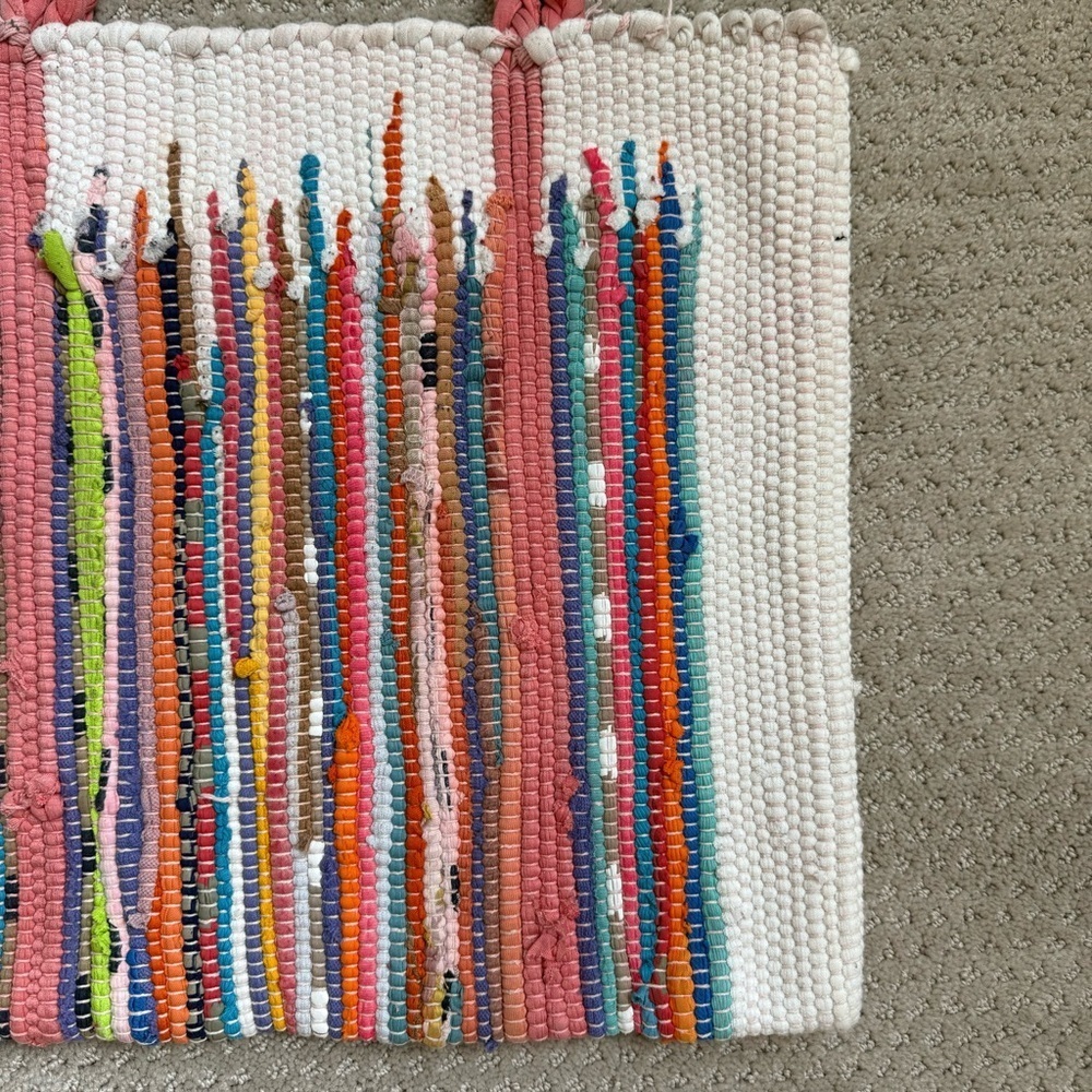 Urban Outfitters Ecote 100% Hand Woven Colorful Boho Braided Straps Tote - Picture 8 of 10